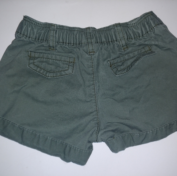 Carter's Bottoms Carters Baby Girl Olive Green Khaki Shorts Cuffed